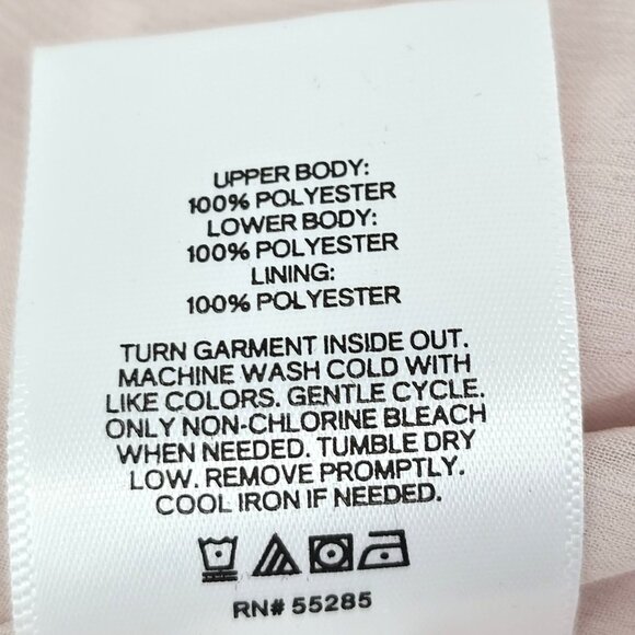 Express Surplice Blush Pink Eyelet Lace Wrap Long Sleeve Bodysuit Top - Picture 13 of 13